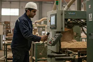        عمال تشغيل ماكينات تجهيز الخشب وصناعة المنتجات الخشبية.  